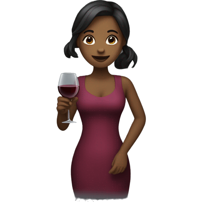 Girl with a bootle of wine in hand emoji