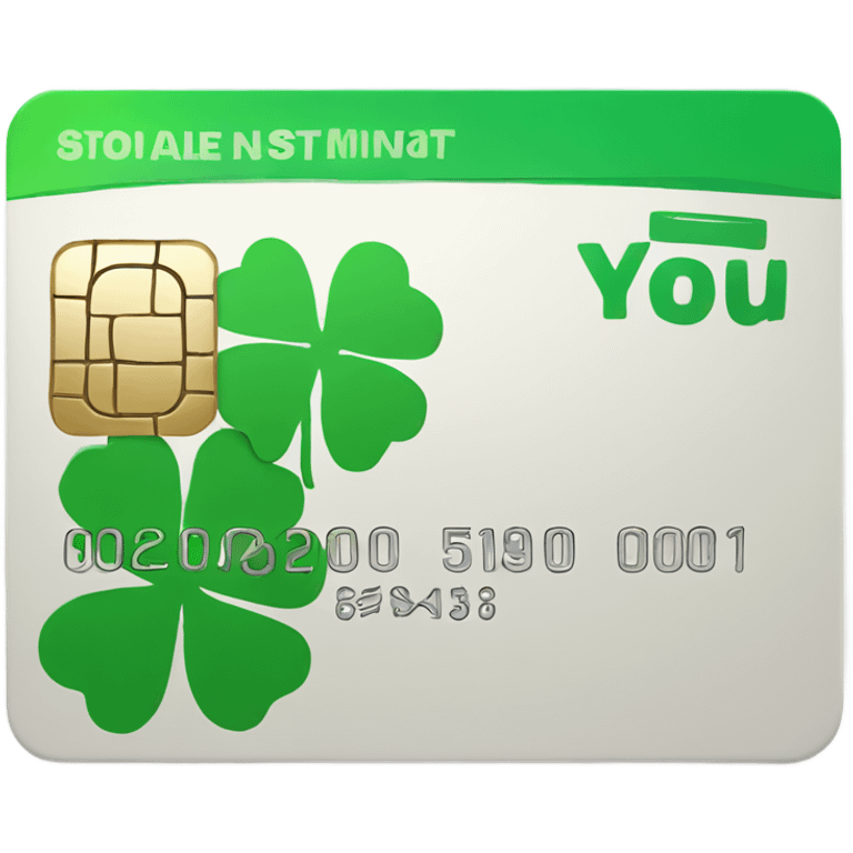 credit card with clover emoji