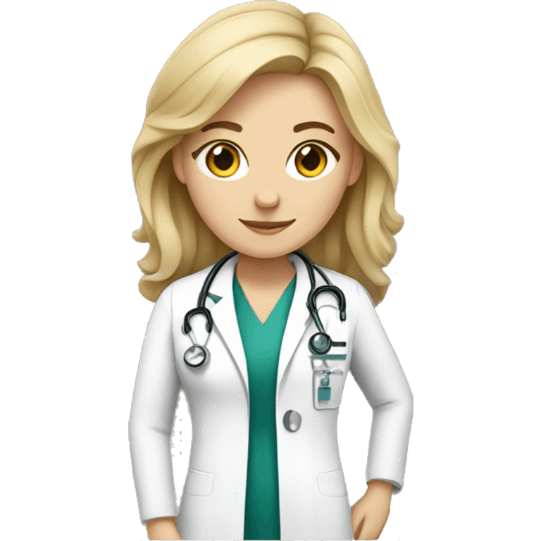 White girl doctor emoji