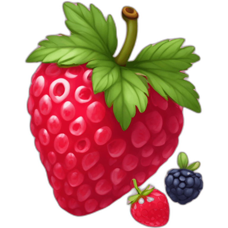 fraise et framboise et myrtille et fruit emoji