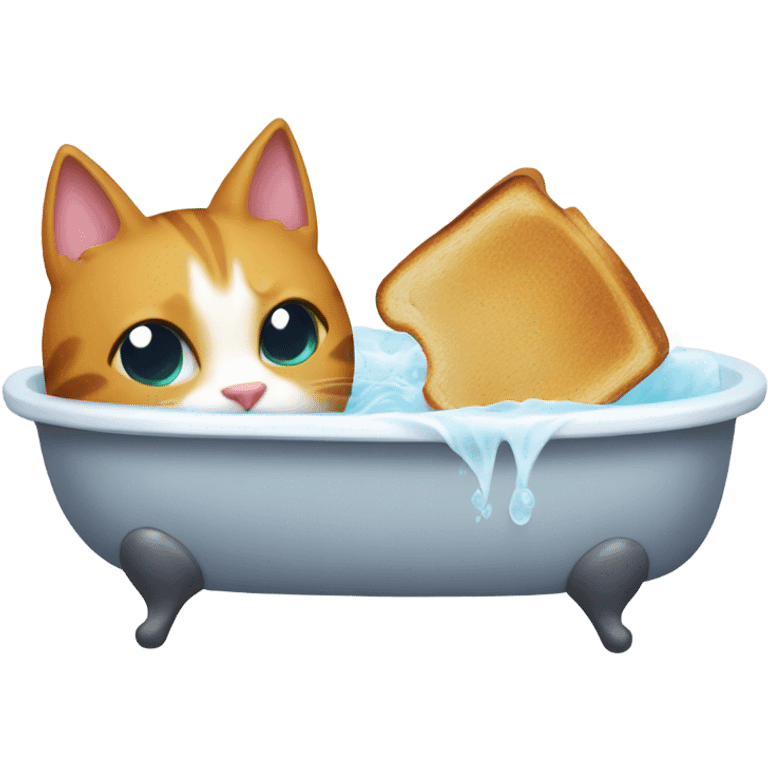 Cat taking a toaster bath  emoji