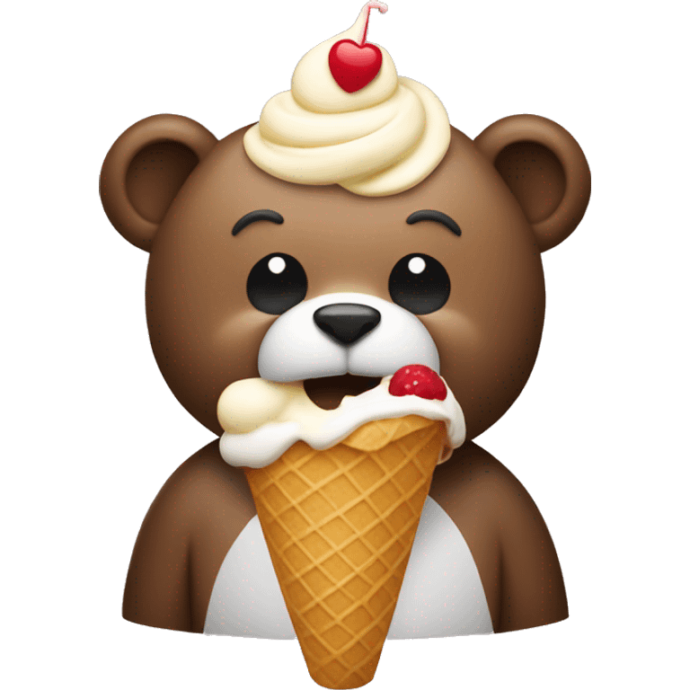 The bear eating ice cream  emoji