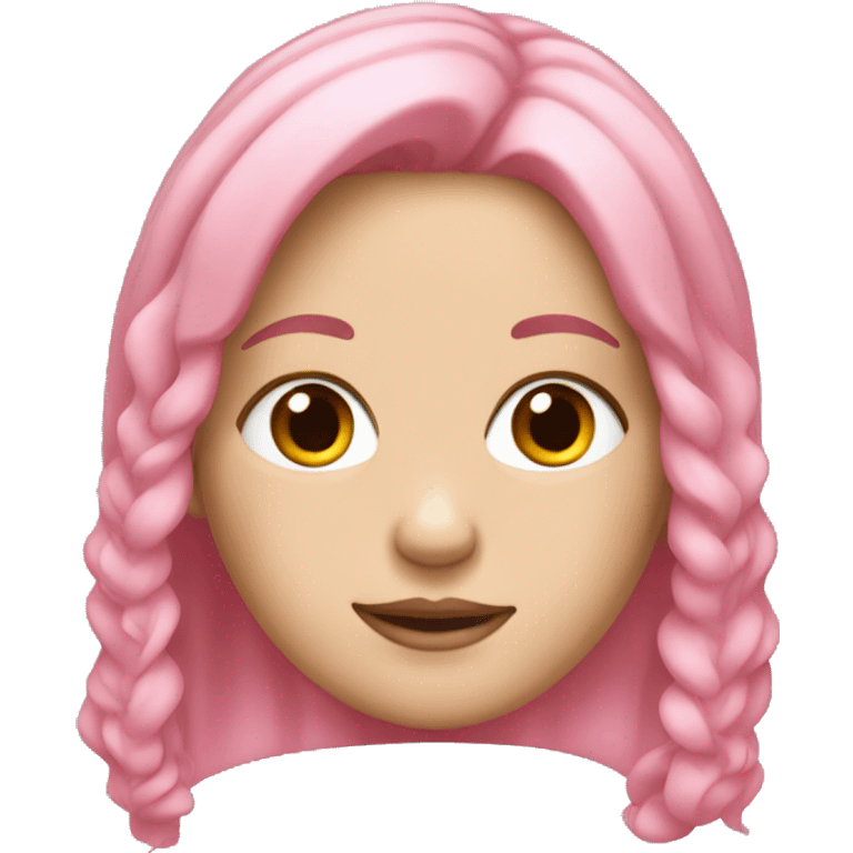 white girl with pink hair emoji