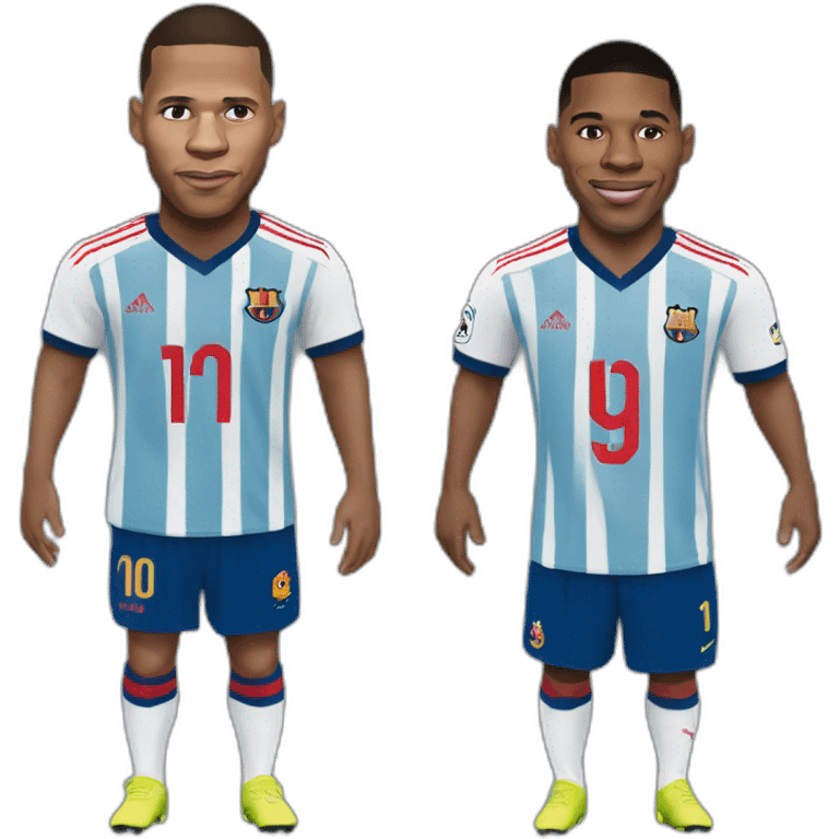 Mbappé embrasse Messi  emoji