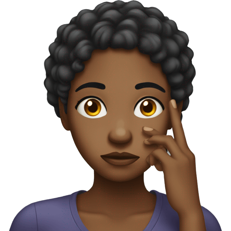 disappointed black girl hand on face emoji