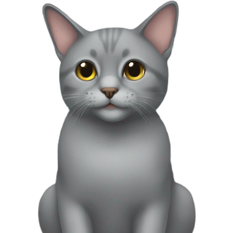 Grey cat near MacBook emoji