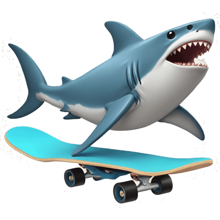 shark riding a skateboard emoji