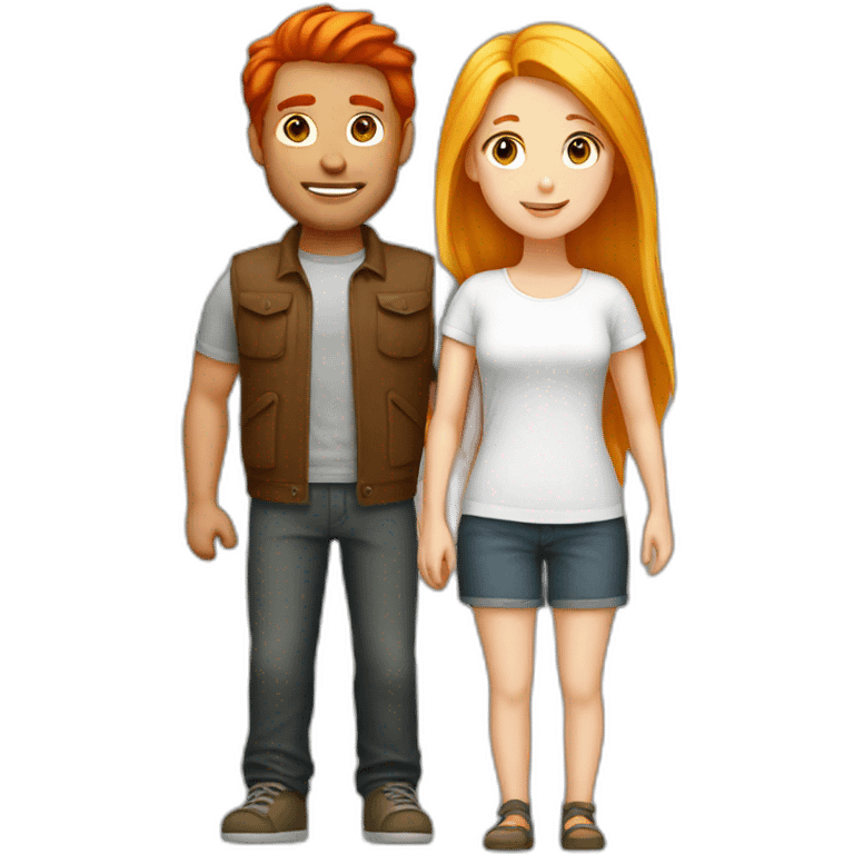 Couple red hair guy and blonde girl emoji