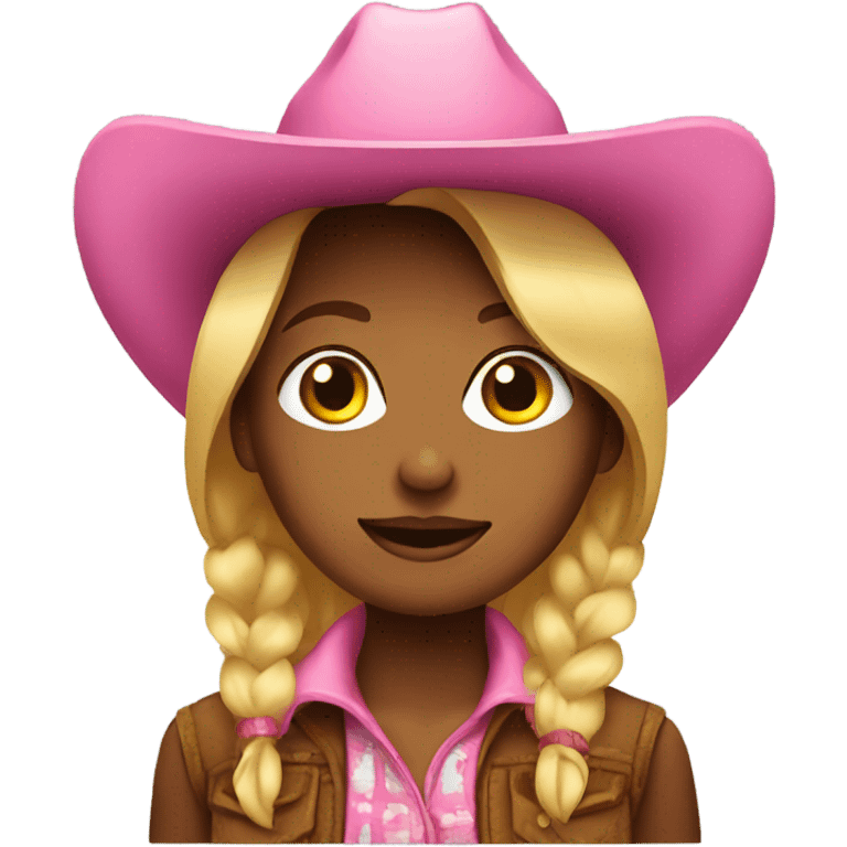 Cowgirl with a pink hat emoji