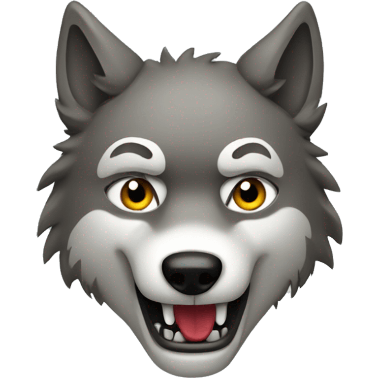 Wolf holding a knife emoji