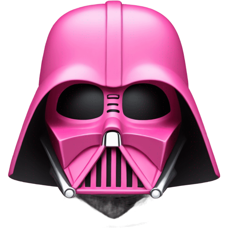 Darth Vader mask, pink suit, confident. emoji