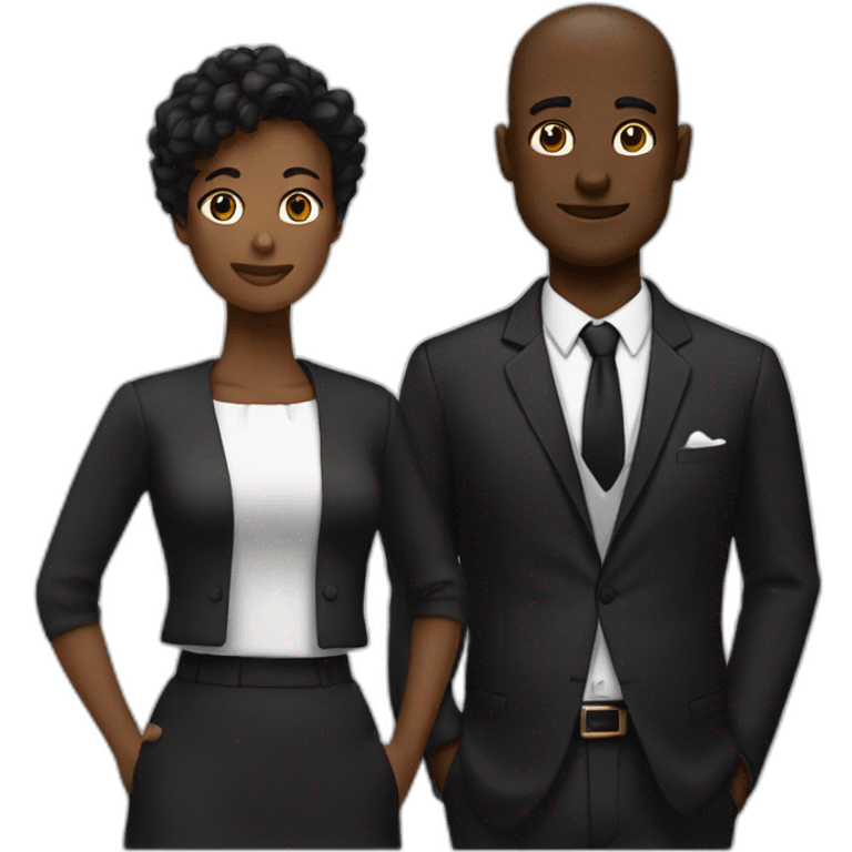 Plusieurs hommes noires avec une femme blanche emoji