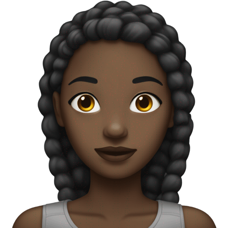 Black girl with short white nails emoji