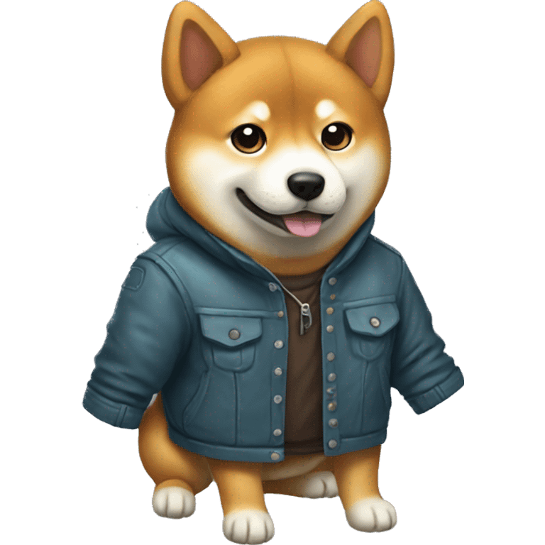 Shiba wearing a jacket emoji