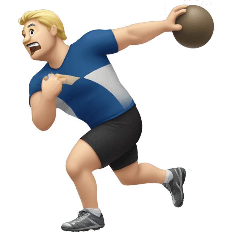 Big  white guy throwing a shotput emoji