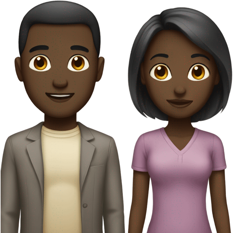 dark skinned female with light skinned male  emoji