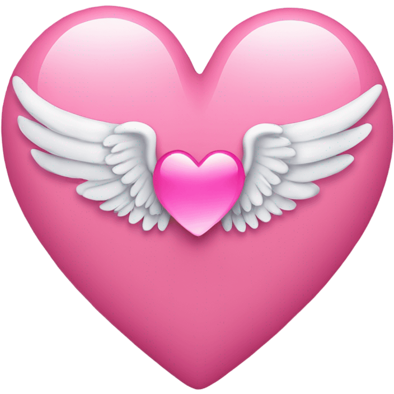 A pink heart with angel wings  emoji