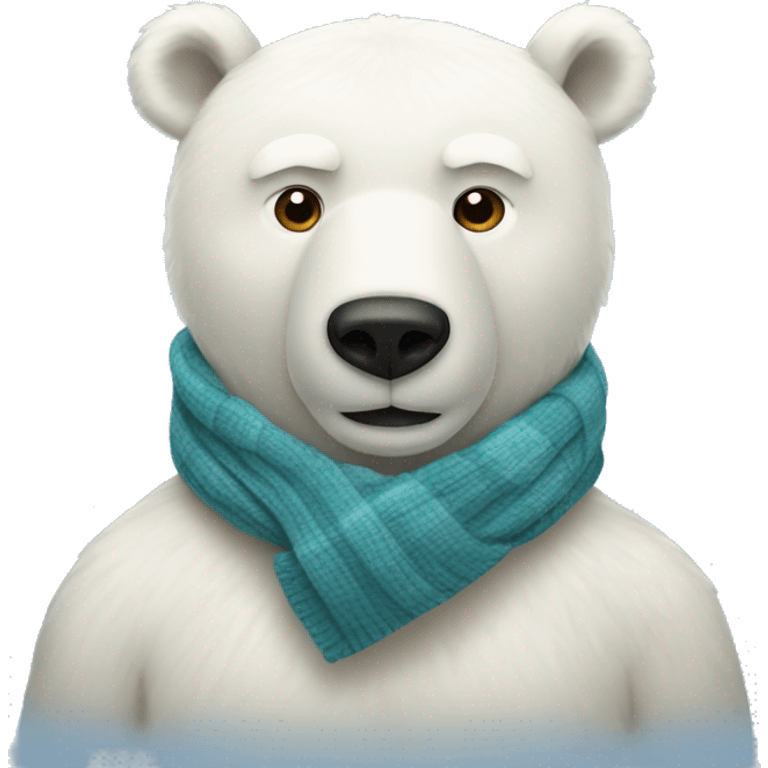 a polar bear with a scarf emoji