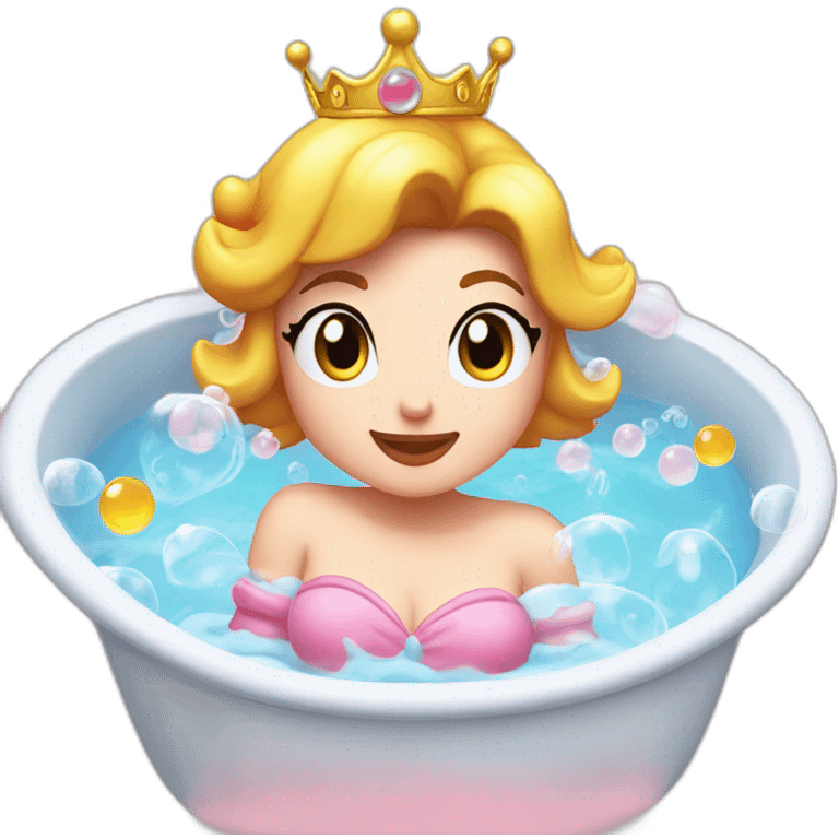 Princess peach taking a bubble bath emoji