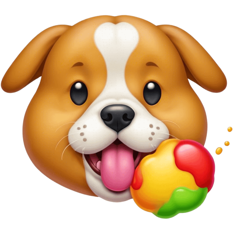 Dog licking blob emoji