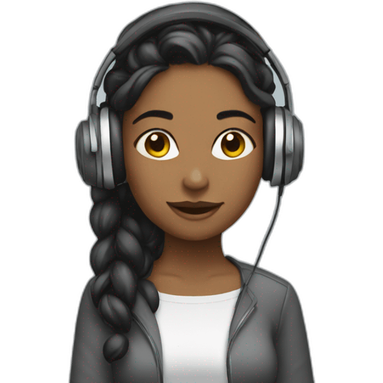 Girl working with head phone emoji