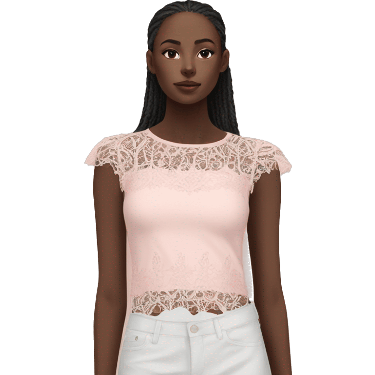 light pink top with lace emoji