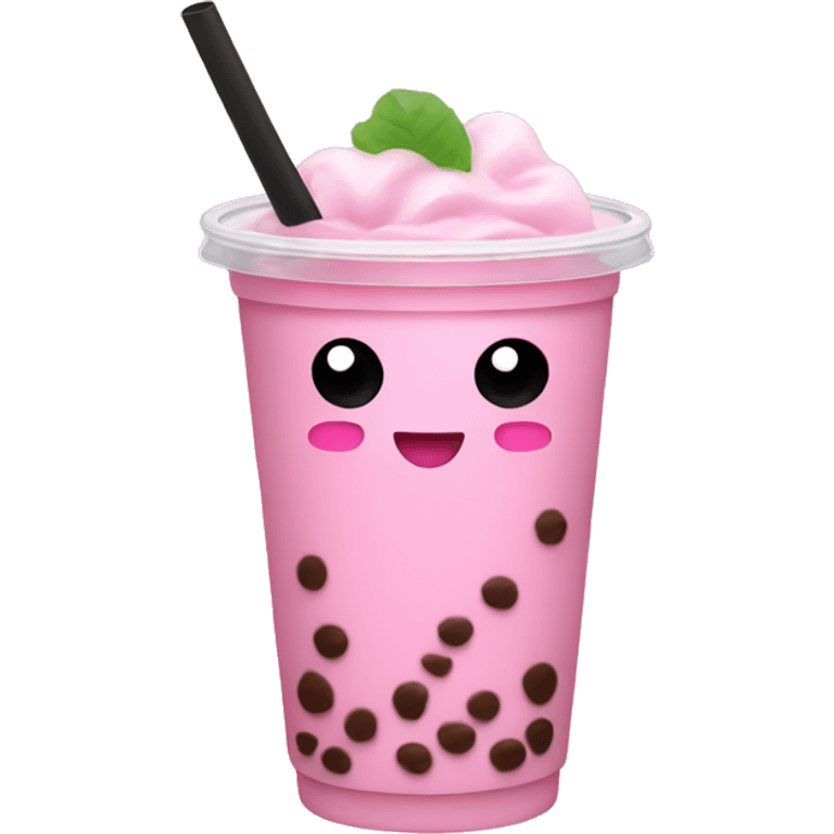 Pink boba tea emoji