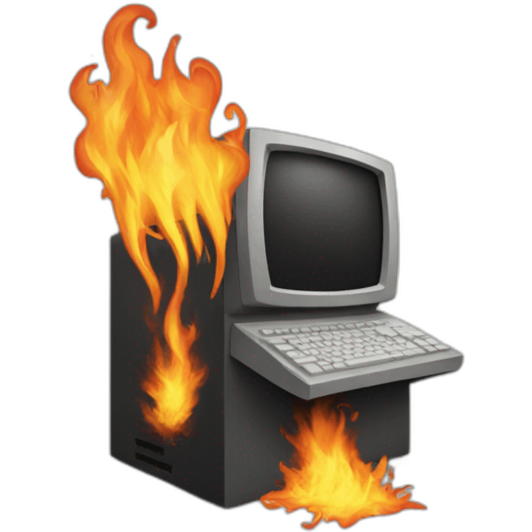 computer burning emoji