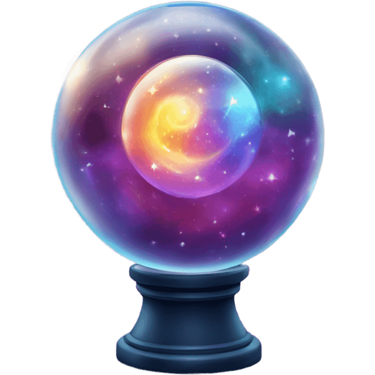 glowing crystal ball with universe inside it emoji