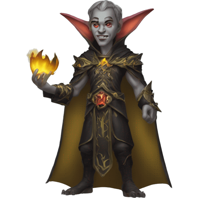 A male night elve demonology warlock saying WOW emoji