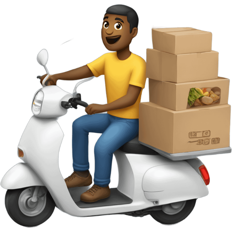 Gay man on scooter delivering food emoji