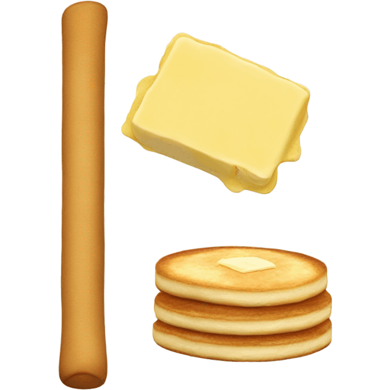 Stick of butter topped with pancakes emoji