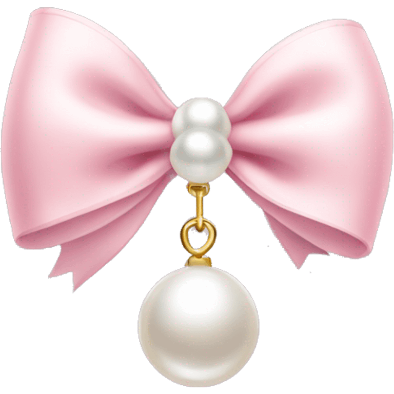 light pink bow with a pearl charm emoji