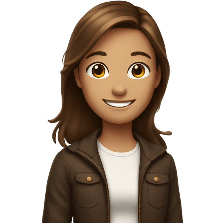 smiling girl with brown hair emoji