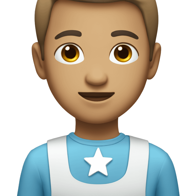 Light blue bib with white star emoji