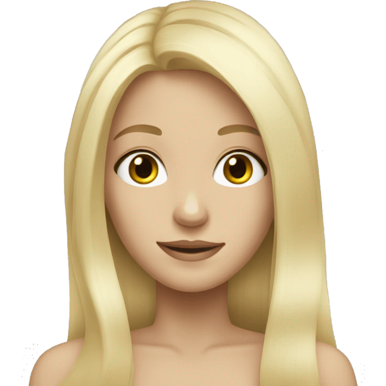 A white blonde girl with long hair  emoji