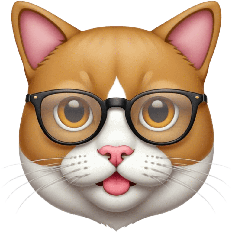 Dame un emoji de un gato con lentes y bigote  emoji