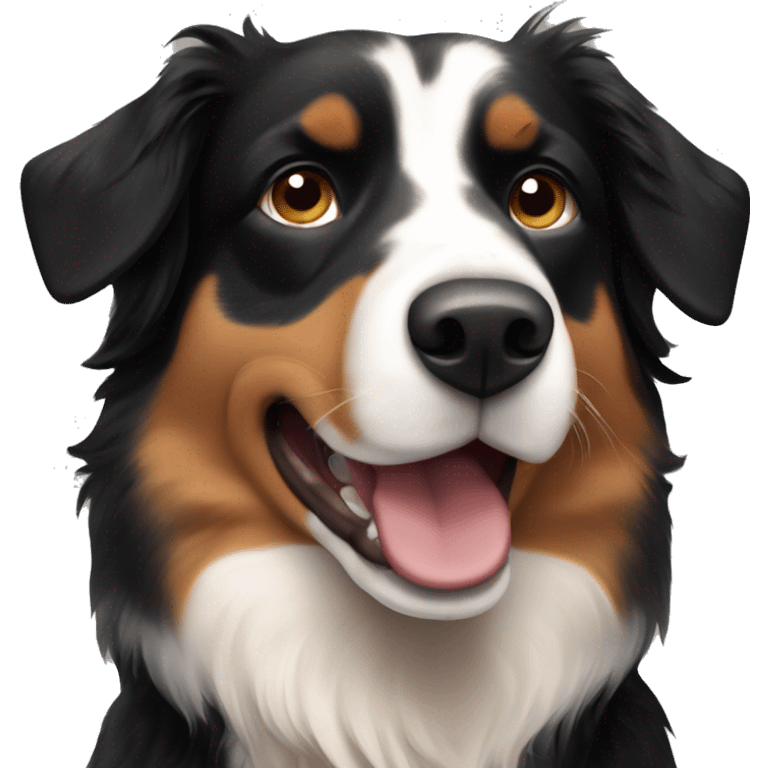 Black and tan Australian shepherd dog mostly black emoji