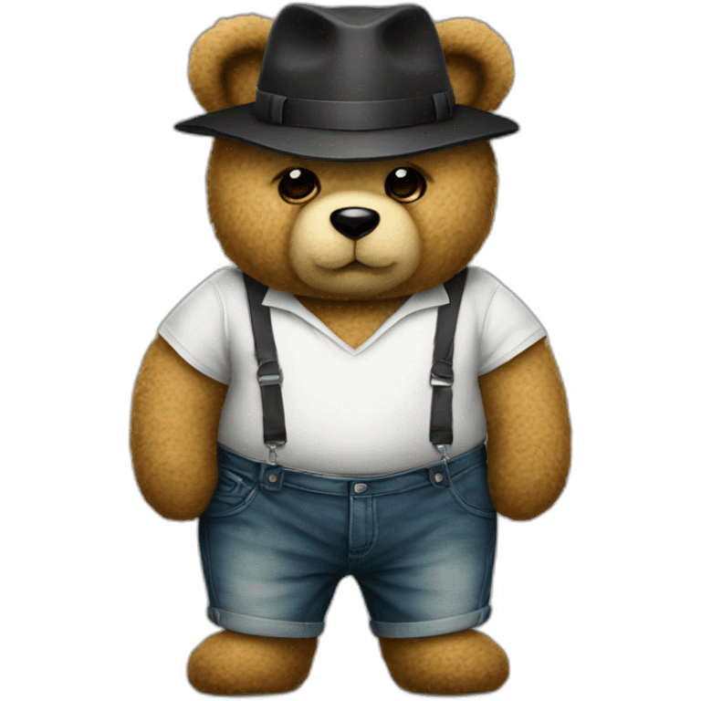 Gangster Cute chubby teddy bear  emoji