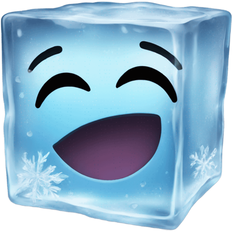 emoji smiley face frozen in an ice cube emoji