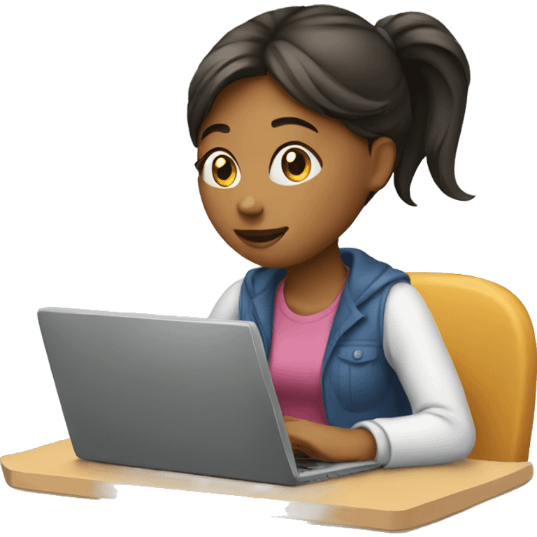 girl working on laptop emoji