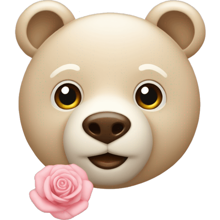 ours beige avec cœur rose pale emoji