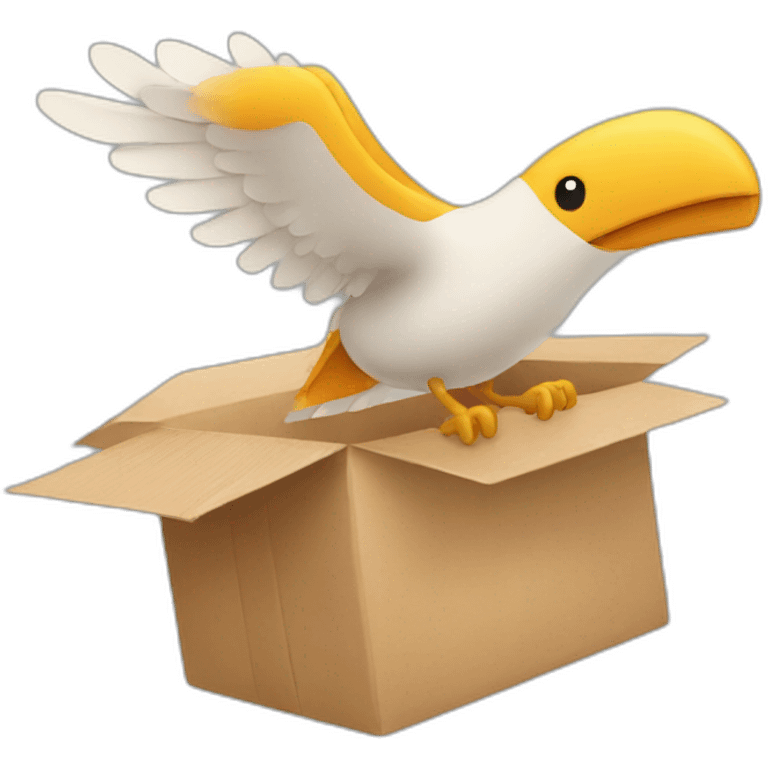 flying a bird carrying a parcel emoji