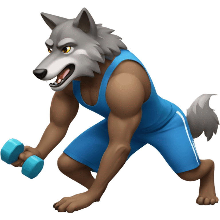 Wolf working out emoji