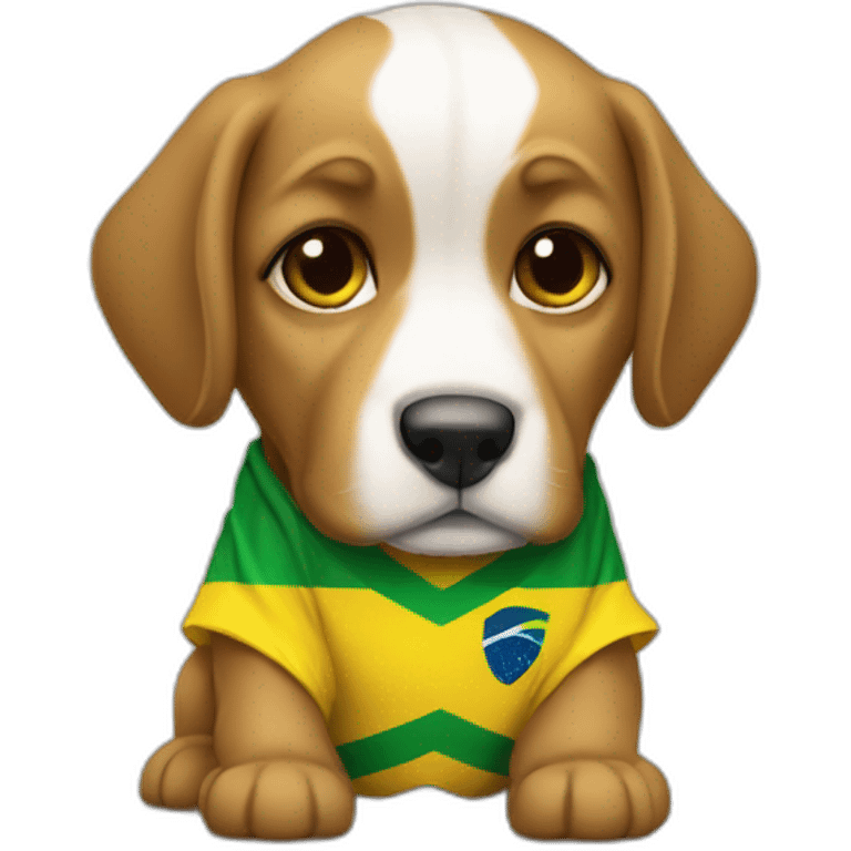 Cachorro com a camisa do Brasil emoji