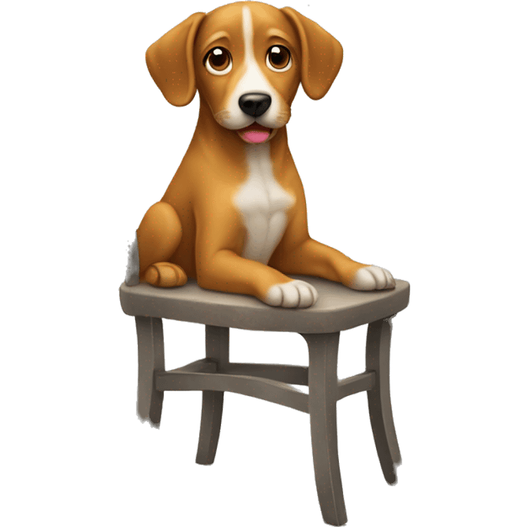 Dog sitting on a chair  emoji