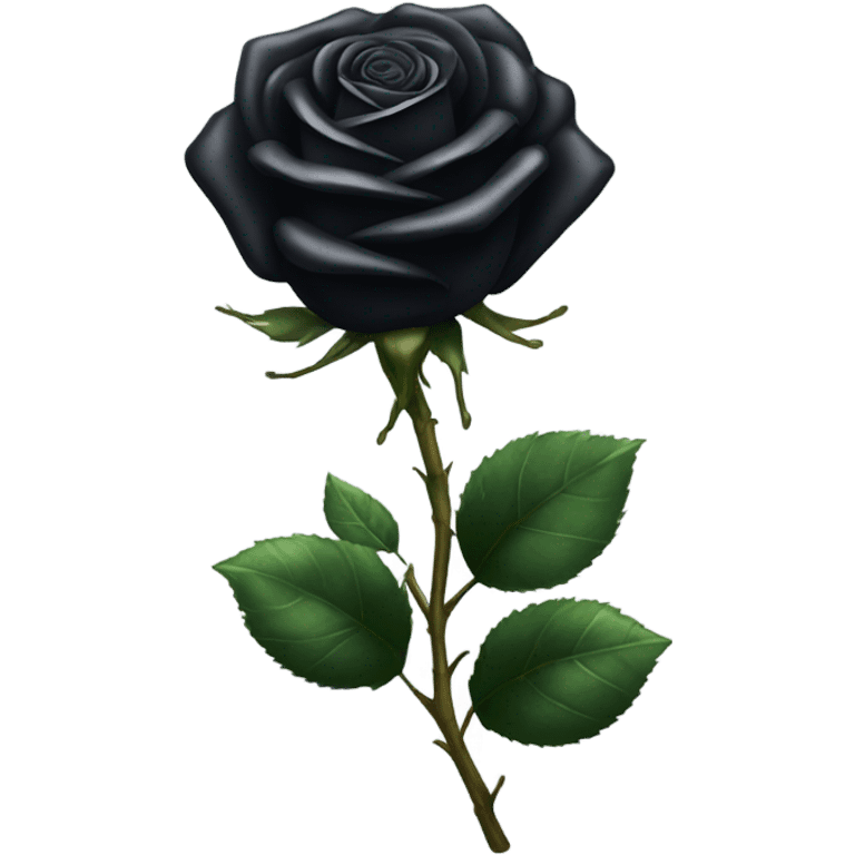 Black rose without any stems with crystals on the rose, petals emoji