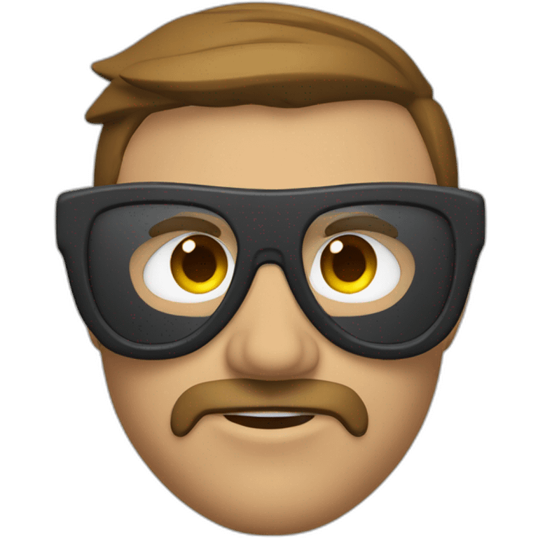 Homme chauve avec lunette qui fait de la boxe emoji