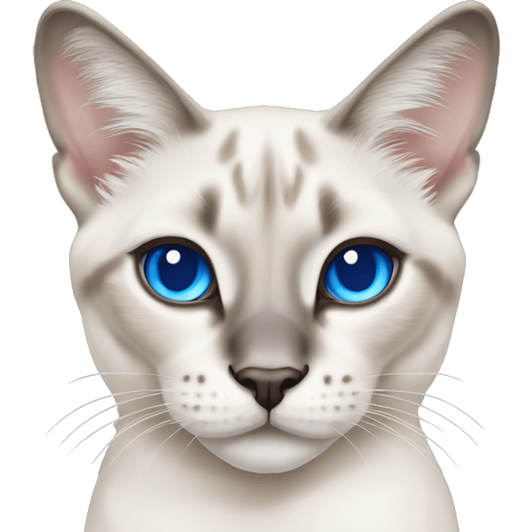 White lynx point Siamese cat with grey ears and blue eyes  emoji