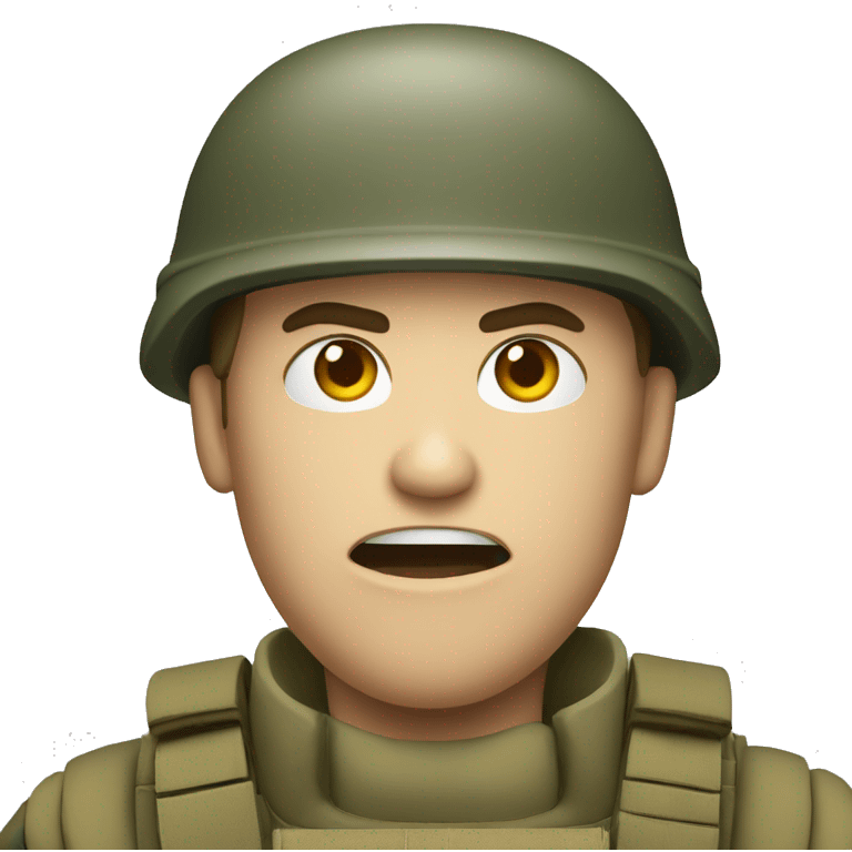 British army soldier with a battle scared face pointing with cigarette in hand  emoji